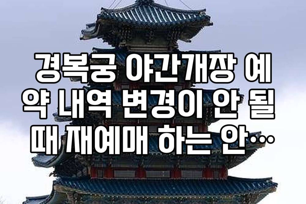 경복궁 야간개장 예약 내역 변경이 안 될 때 재예매 하는 안전한 순서