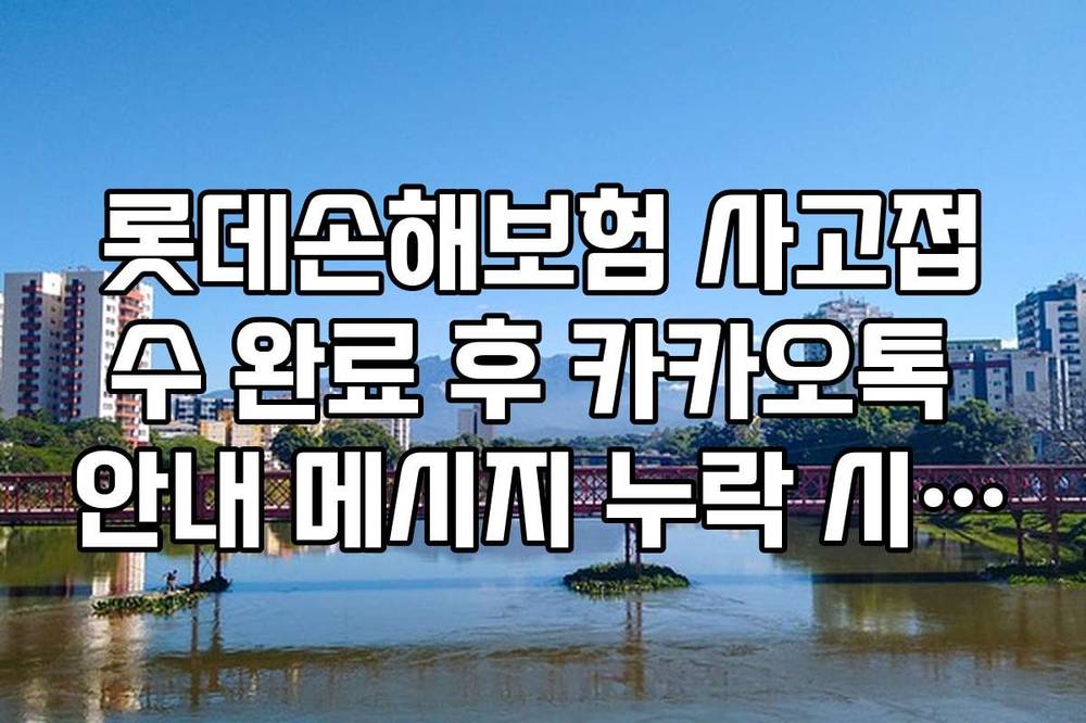 롯데손해보험 사고접수 완료 후 카카오톡 안내 메시지 누락 시 재발송 요청법