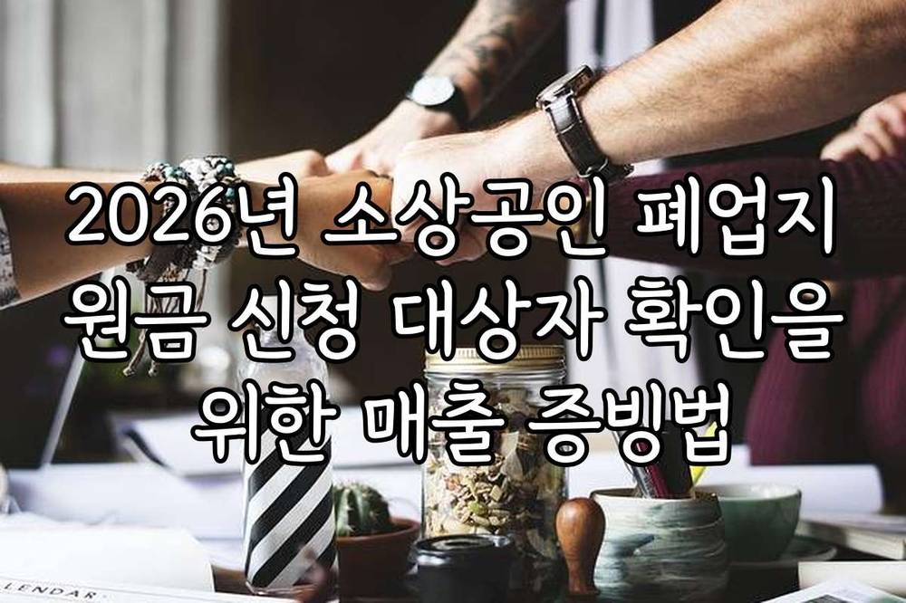 2026년 소상공인 폐업지원금 신청 대상자 확인을 위한 매출 증빙법