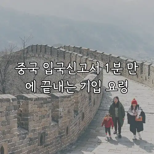 중국 입국신고서 1분 만에 끝내는 기입 요령