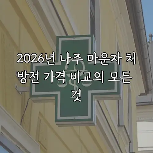 2026년 나주 마운자 처방전 가격 비교의 모든 것