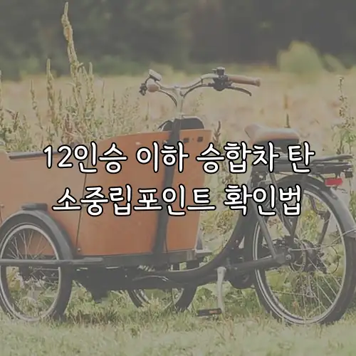 12인승 이하 승합차 탄소중립포인트 확인법
