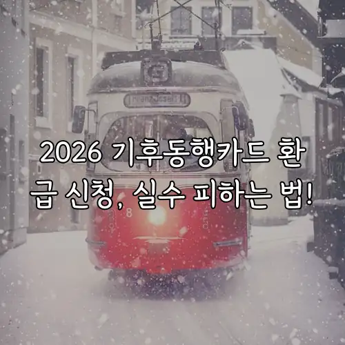 2026 기후동행카드 환급 신청, 실수 피하는 법!