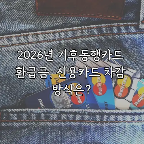 2026년 기후동행카드 환급금, 신용카드 차감 방식은?