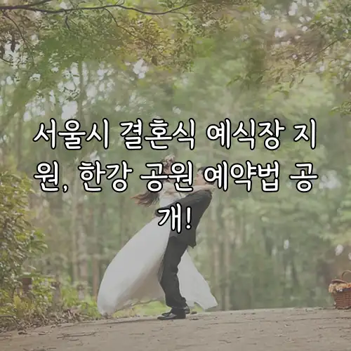 서울시 결혼식 예식장 지원, 한강 공원 예약법 공개!