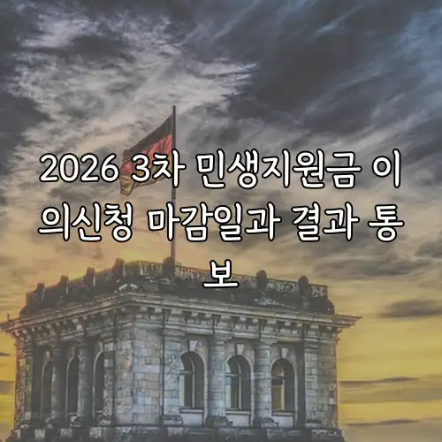 2026 3차 민생지원금 이의신청 마감일과 결과 통보