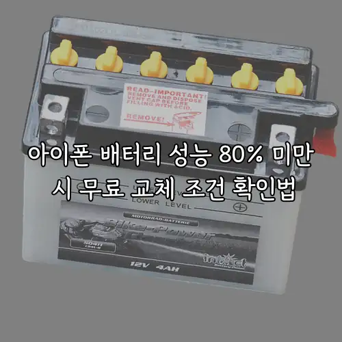 아이폰 배터리 성능 80% 미만 시 무료 교체 조건 확인법
