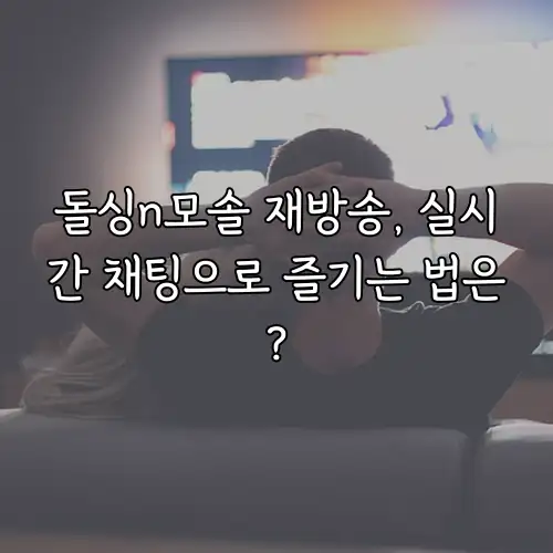 돌싱n모솔 재방송, 실시간 채팅으로 즐기는 법은?