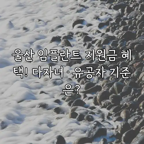 울산 임플란트 지원금 혜택! 다자녀&middot;유공자 기준은?
