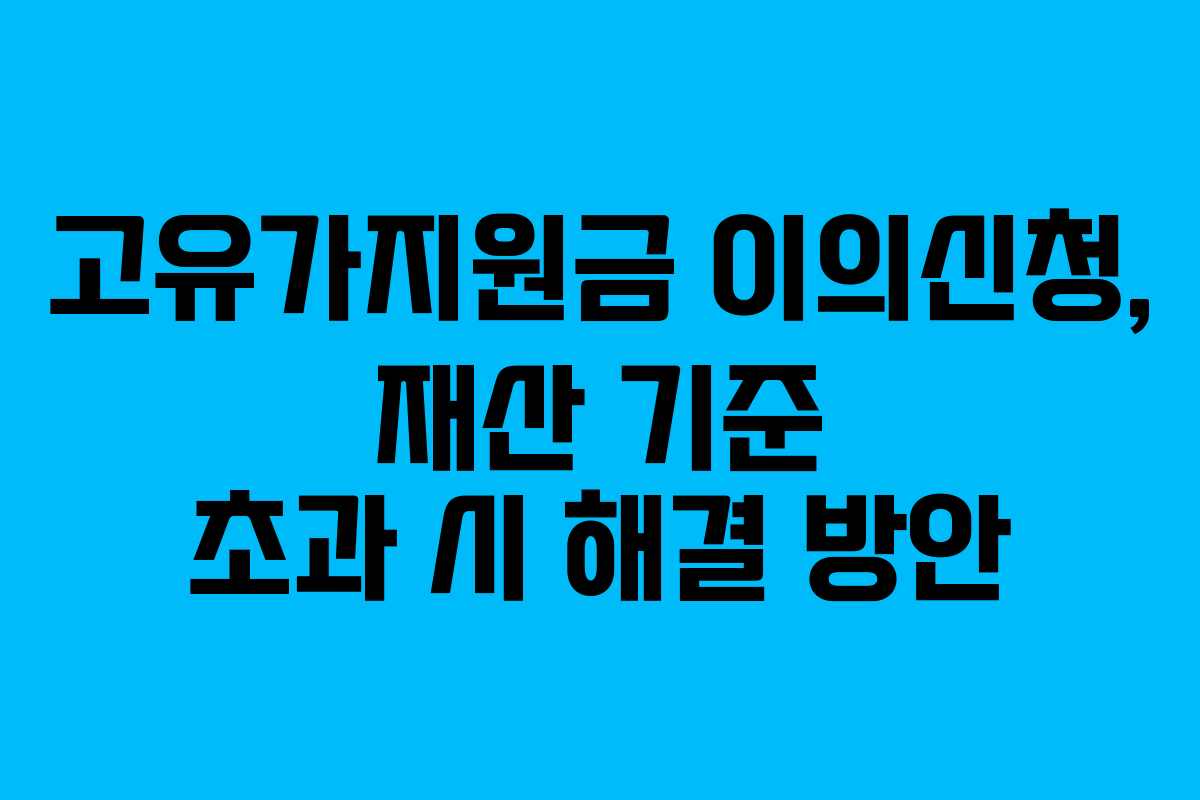 고유가지원금 이의신청, 재산 기준 초과 시 해결 방안