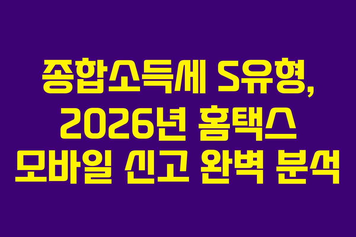 종합소득세-S유형,-2026년-홈택스-모바일-신고-완벽-분석