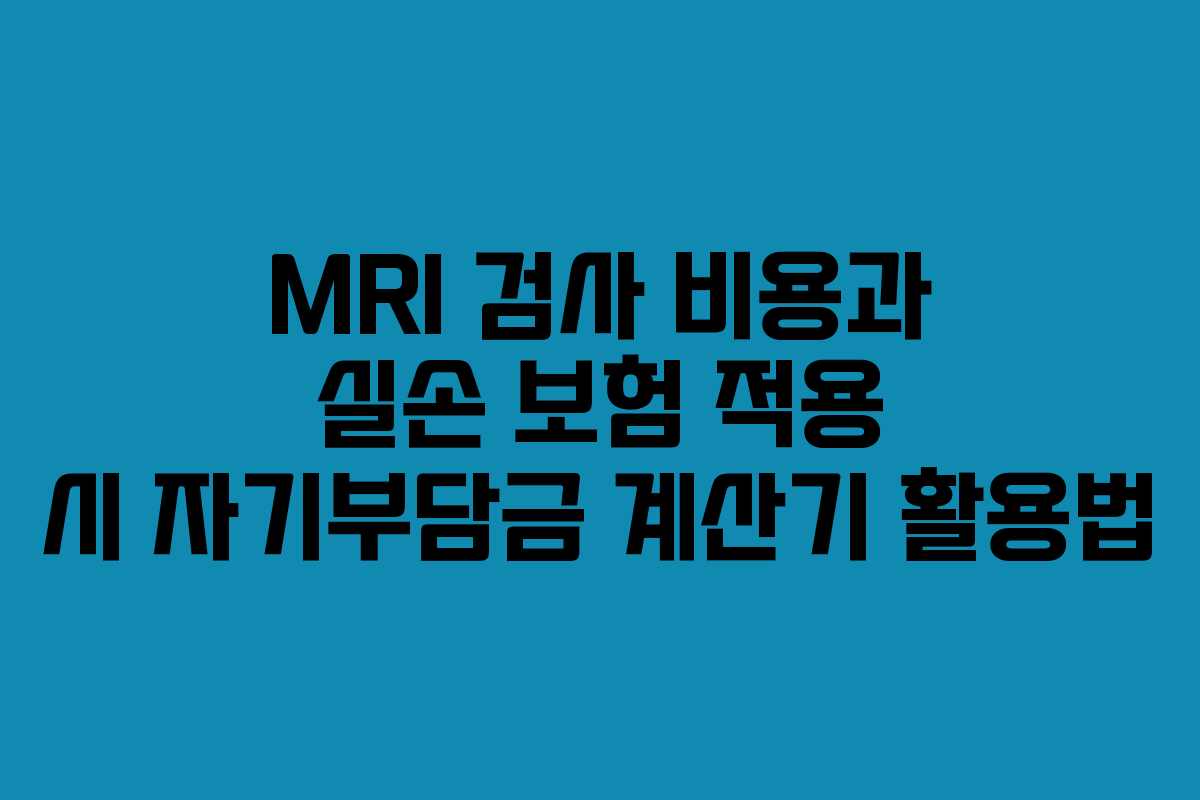 MRI-검사-비용과-실손-보험-적용-시-자기부담금-계산기-활용법