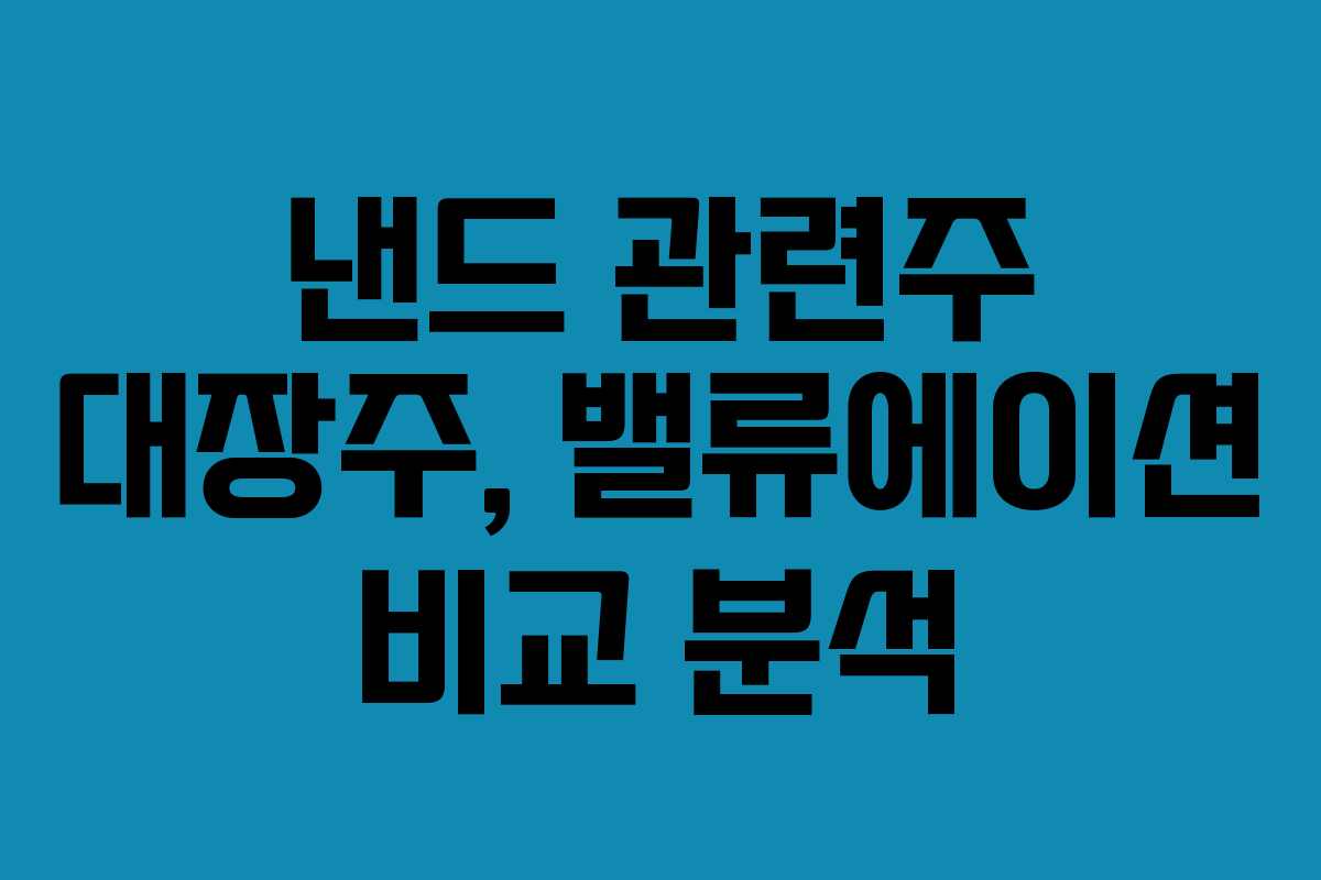 낸드-관련주-대장주,-밸류에이션-비교-분석