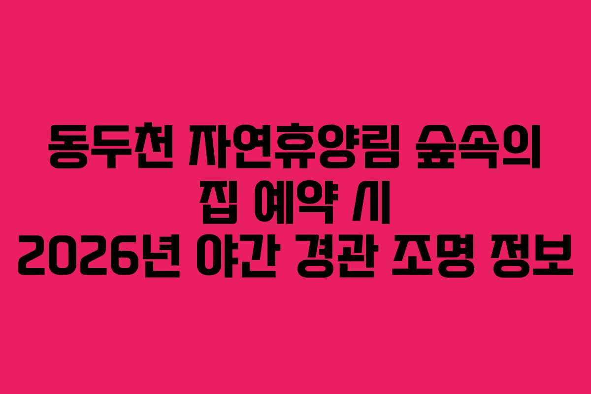 동두천-자연휴양림-숲속의-집-예약-시-2026년-야간-경관-조명-정보