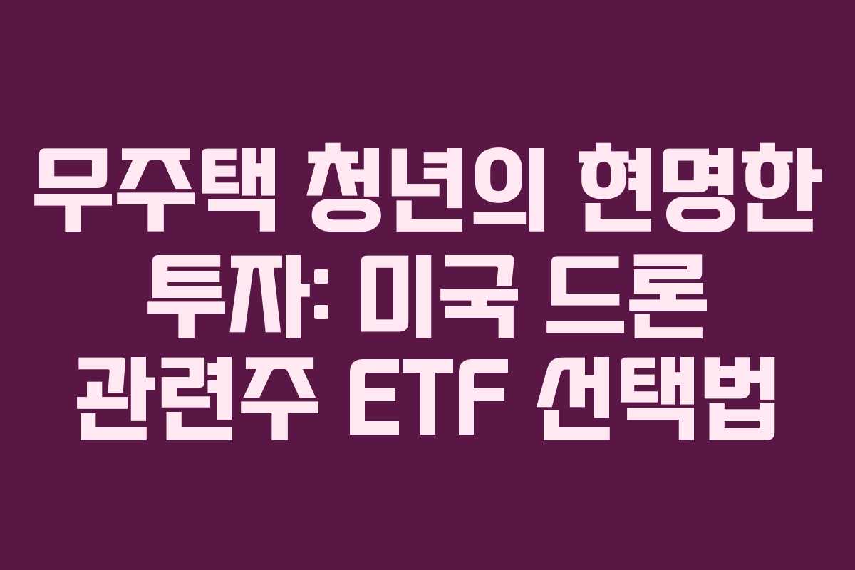 무주택-청년의-현명한-투자-미국-드론-관련주-ETF-선택법
