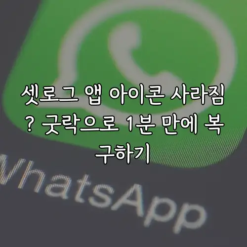 셋로그 앱 아이콘 사라짐? 굿락으로 1분 만에 복구하기