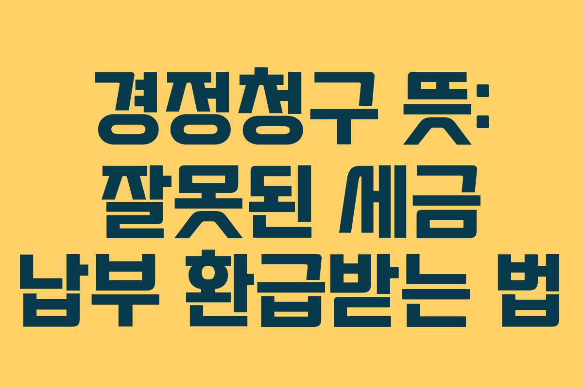 경정청구-뜻-잘못된-세금-납부-환급받는-법