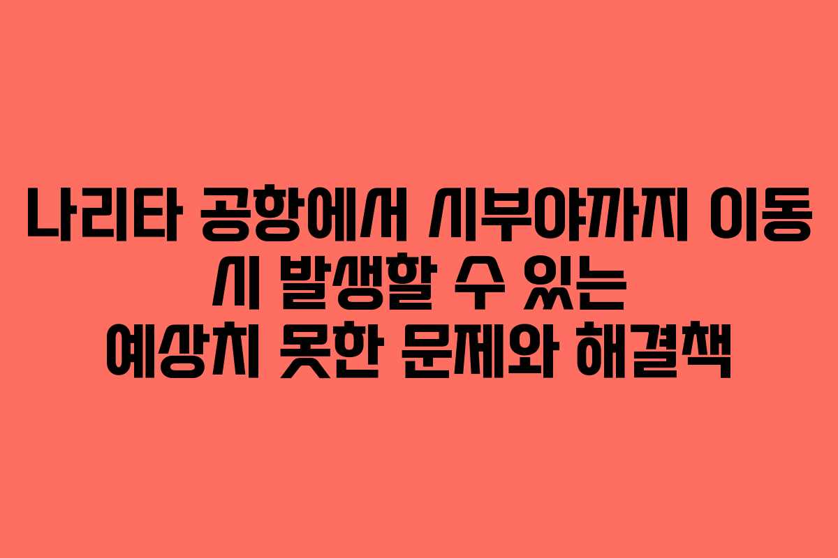 나리타-공항에서-시부야까지-이동-시-발생할-수-있는-예상치-못한-문제와-해결책
