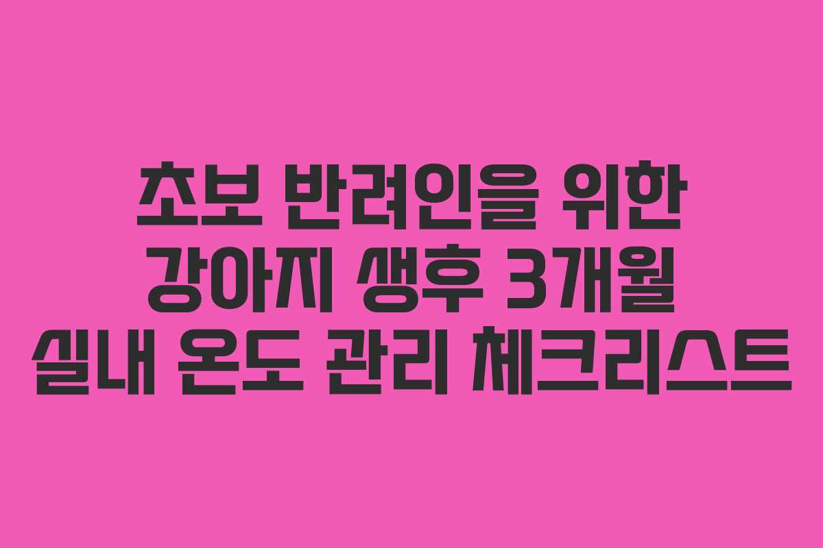 초보-반려인을-위한-강아지-생후-3개월-실내-온도-관리-체크리스트